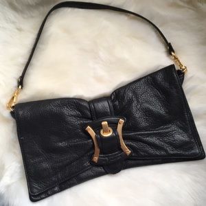 B. MAKOWSKY PURSE BLACK LEATHER